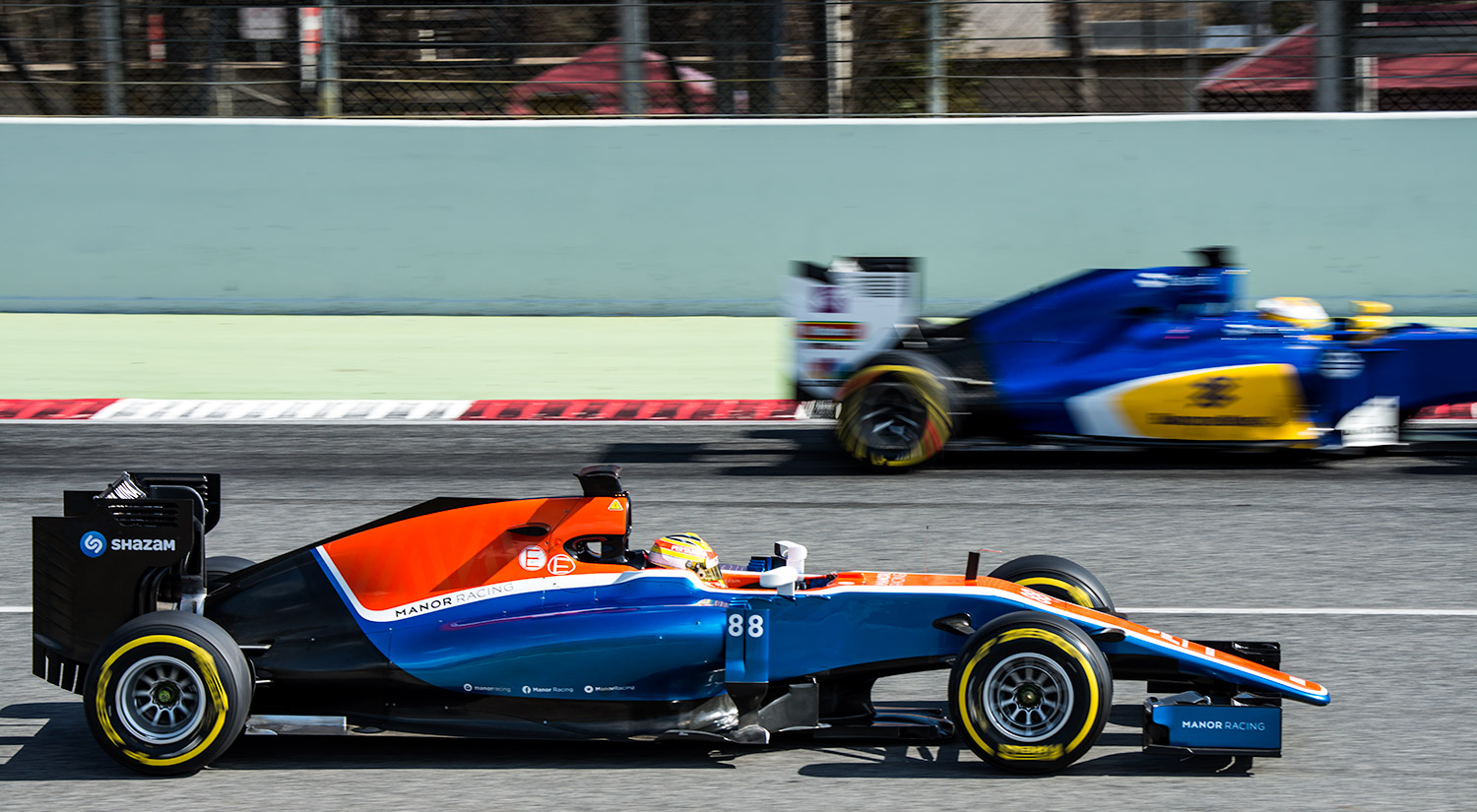 Rio Haryanto and Marcus Ericsson, Winter Testing, Circuit de Catalunya, 2016